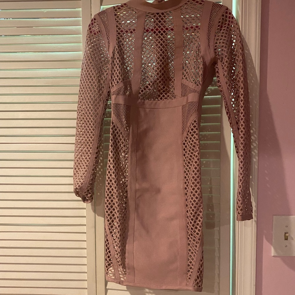 Brand new dusky pink Amy Lynn Occasion Long Sleeved Bandage Dress